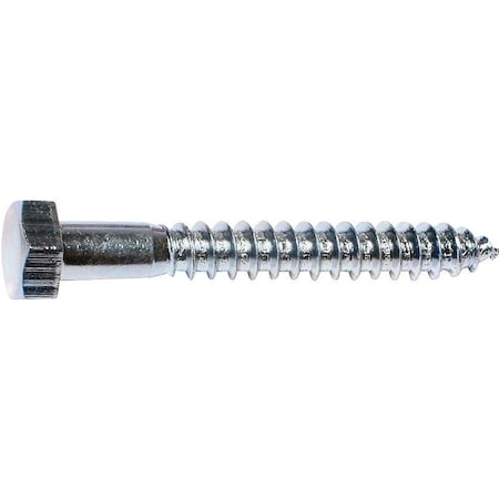 Lag Screw, #0, 4 In, Zinc Plated Hex
